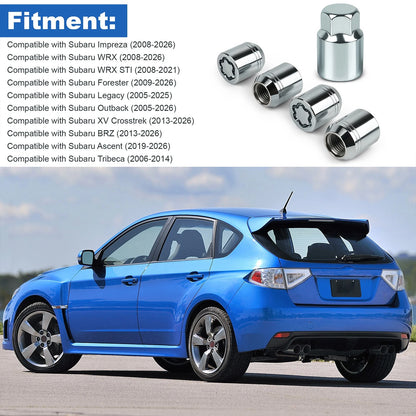 Alloy Wheel Lock Lugs Kit For Subaru WRX STI Forester Legacy Outback B321SFL001