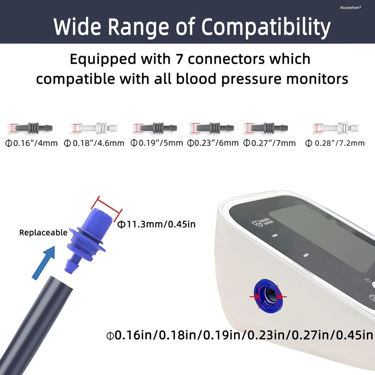 Alcarefam Large Blood Pressure Cuff, 8.7”-16.5” (22-42CM) BP Cuff Large, Blue