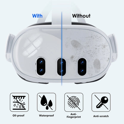 For Meta Quest 3 VR Helmet Protective Cover Transparent PC Case Anti-Collision