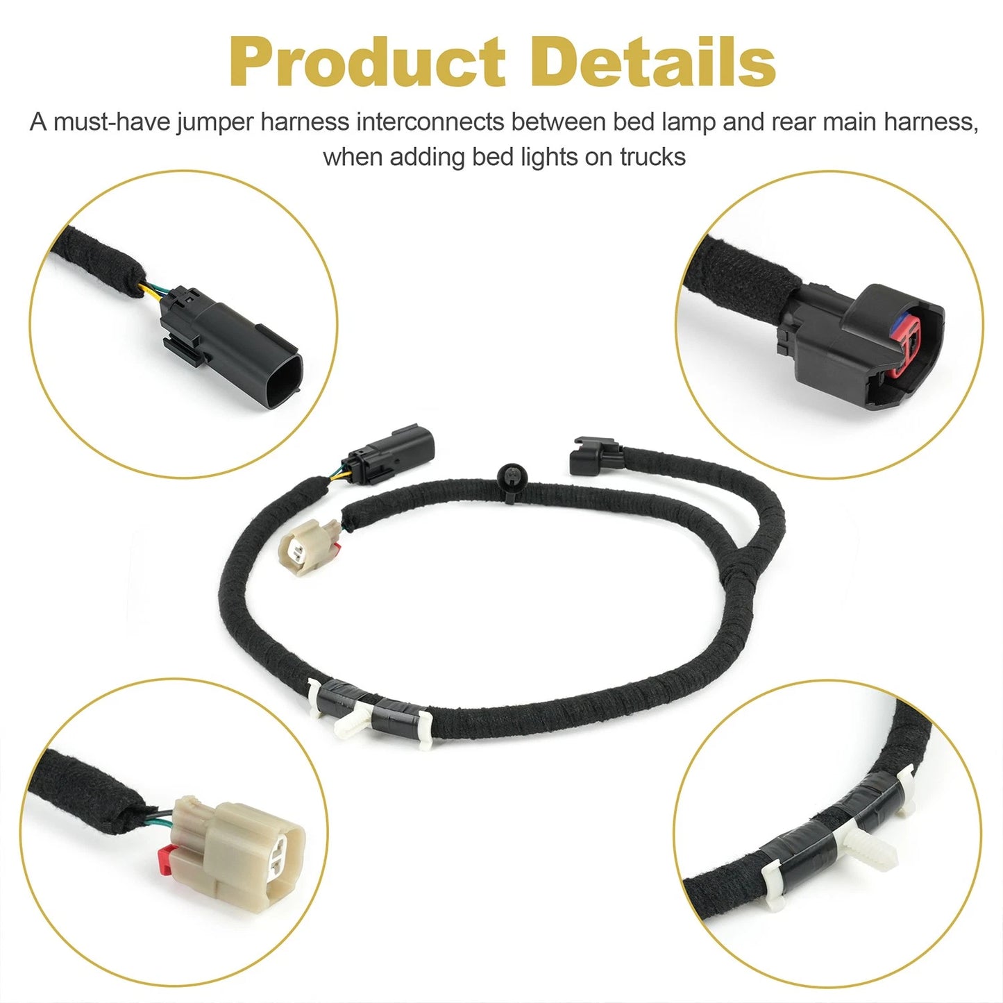 Truck Bed Light Jumper Harness For Ford F-150 2021-2025 ML3Z-14A411-F