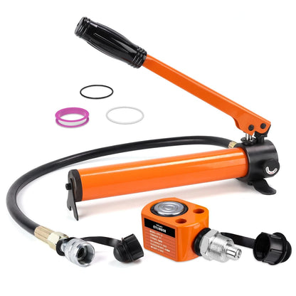 Nilight 5T Hydraulic Cylinder Jack Porta Power + Hand pump, Orange