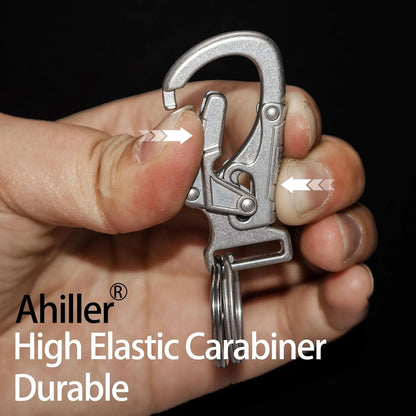Ahiller Carabiner Clip,1.9'' Alloy Car Keychain Clip with 2 1.9", Silver-1P