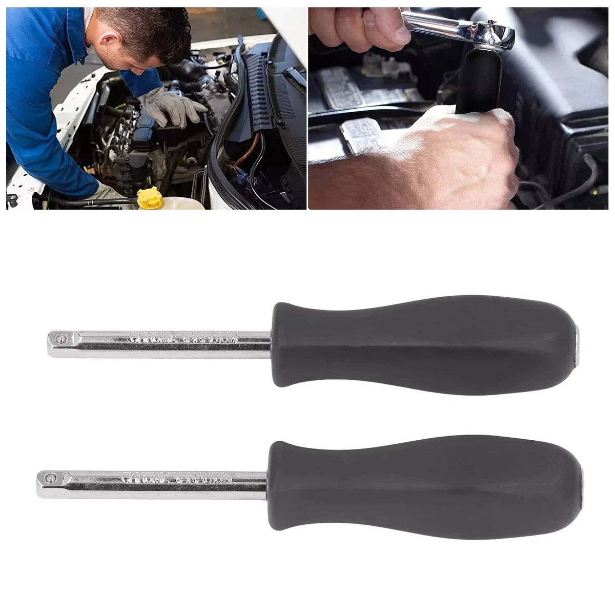 2 Pack 1/4" Drive Spinner Screwdriver Handle for 6.35mm Socket Bits Extension