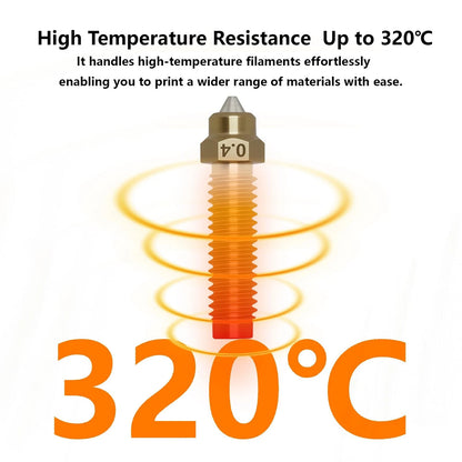 5PCS 0.4mm Nozzles for Centauri Carbon/2, 3D Printer Copper Alloy Hardened...