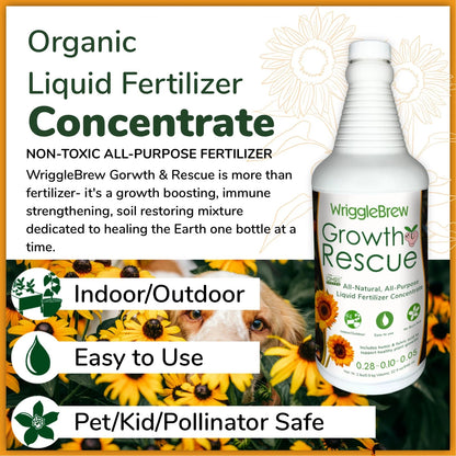 Wrigglebrew Organic Liquid Fertilizer Concentrate from Worm 16 Fluid Ounces