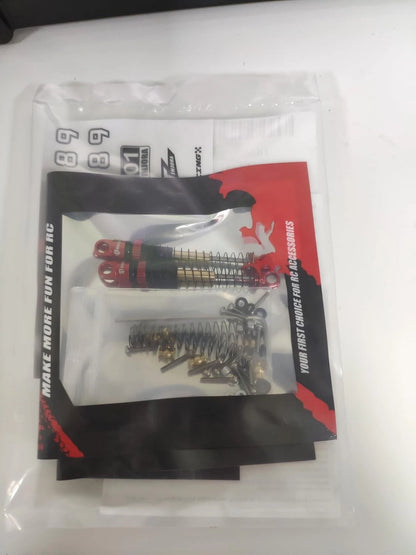 INJORA 51mm Shocks-Long Travel Threaded Double Barrel Damper for Axial Red