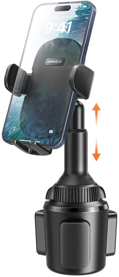 APPS2Car Universal Car Cup Phone Holder | Quick Extension Long Arm | Black