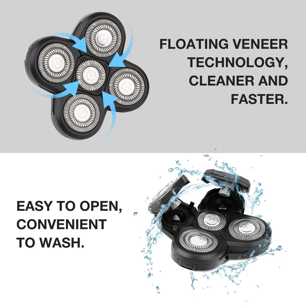 FREEDOM 2 pcs Universal 5 Blades Shaver Replacement 1 Count (Pack of 2), 2pcs