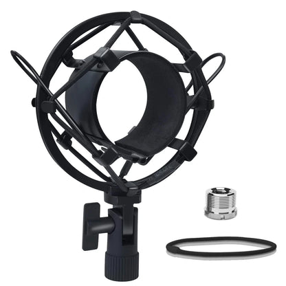 Boseen Universal Microphone Shock Mount, Mic Clip Holder for Diameter Black
