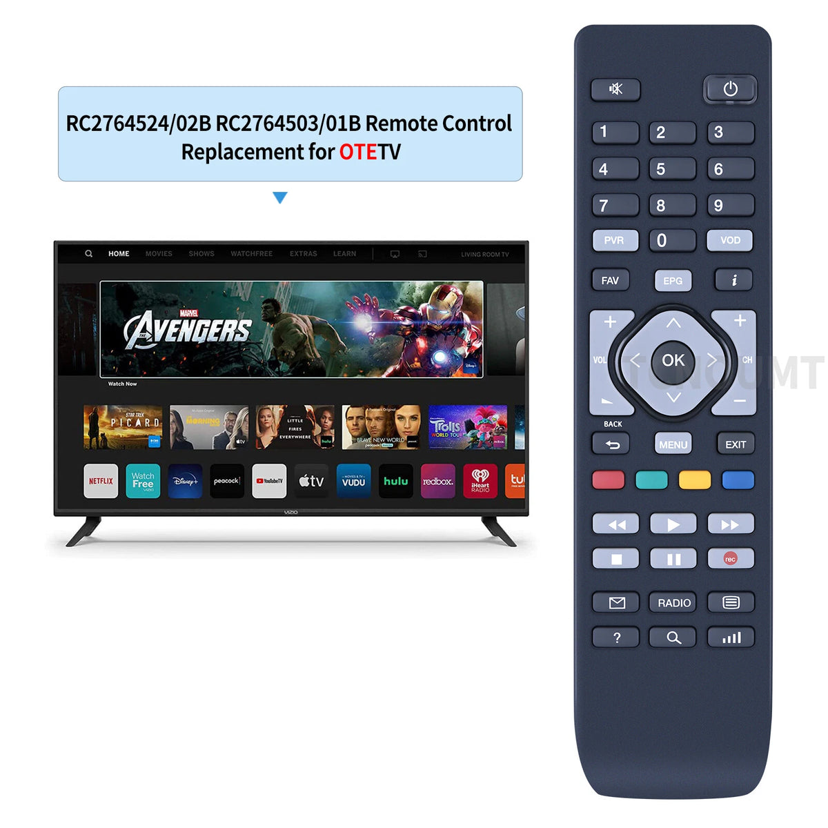 RC2764503/01B Replace Remote Control For OTE TV Set-top Box