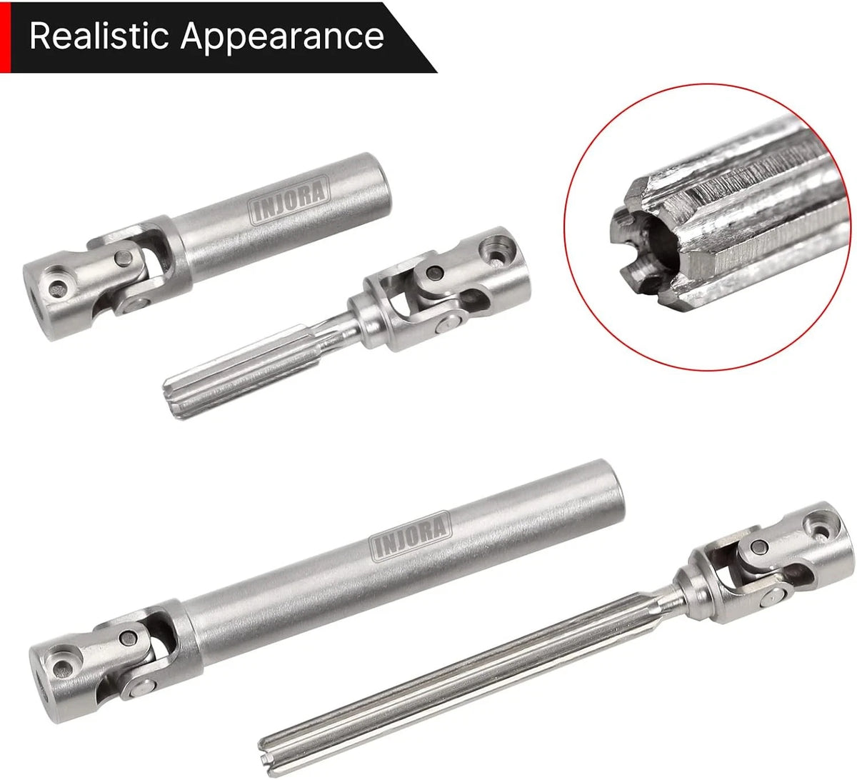 INJORA Center Drive Shaft Stainless Steel D-Shaped Hole for...