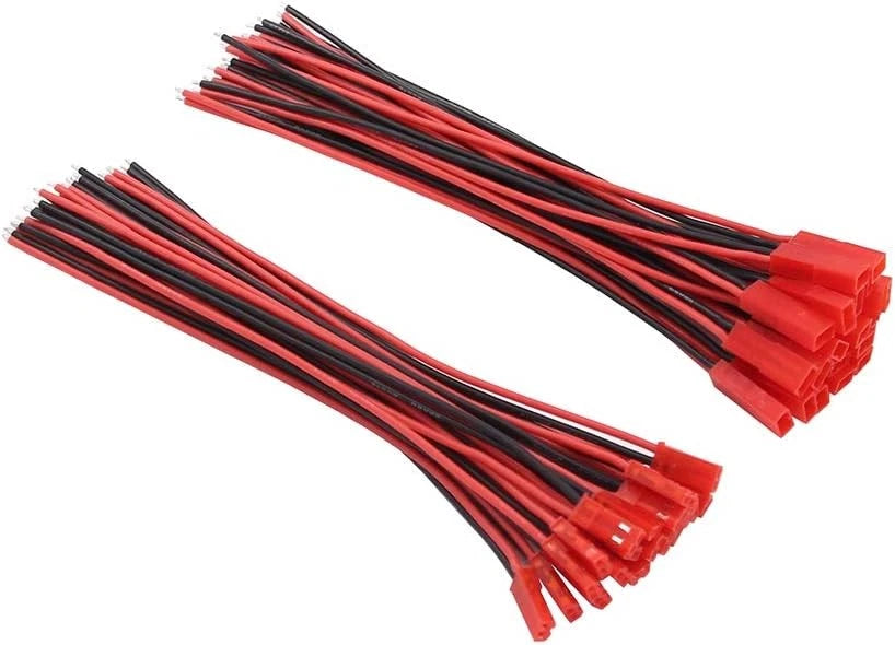 20pairs 22awg 2 Pin JST Connector Male Female Plug 15cm Silicone Wire for...
