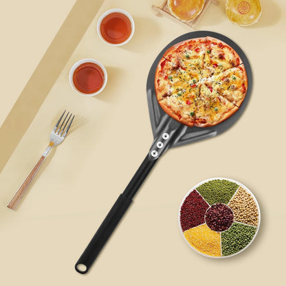 Perforated Pizza Peels 6 INCH pizza spatula paddle Long Handle 6inch, Black