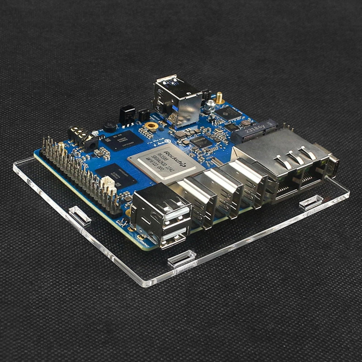 Acrylic Transparent Enclosure Case House W/ Cooling Fan For Orange Pi 5 Plus j