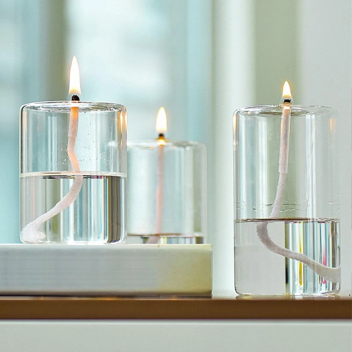 5PCS Oil Lamp Wicks with Glass Tube Holder - Wick White 1