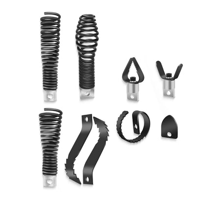 8PCS Steel Drain Snake Drill Bits Professional Pipe Cleaner Cutter Attachments