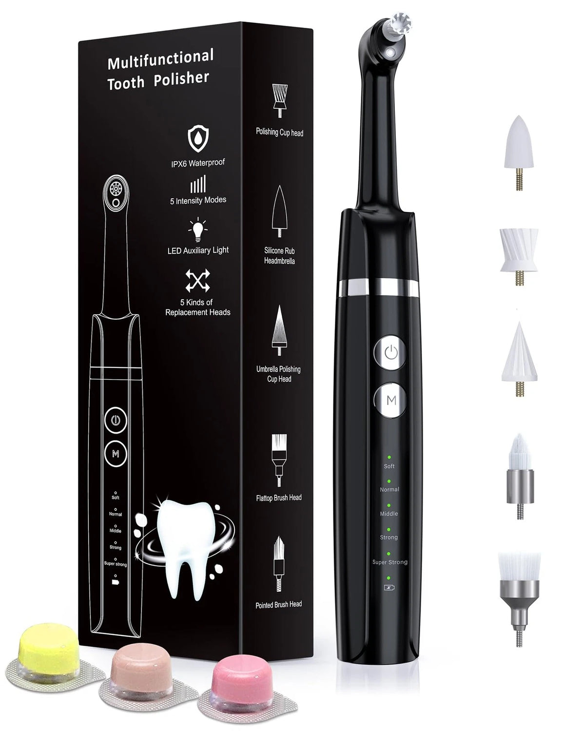 Tooth Polisher, Rechargeable Whitening Kit 1 Ounce (Pack of 1), Black