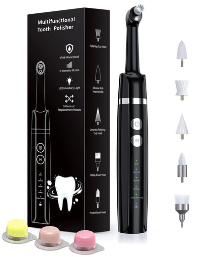 Tooth Polisher, Rechargeable Whitening Kit 1 Ounce (Pack of 1), Black