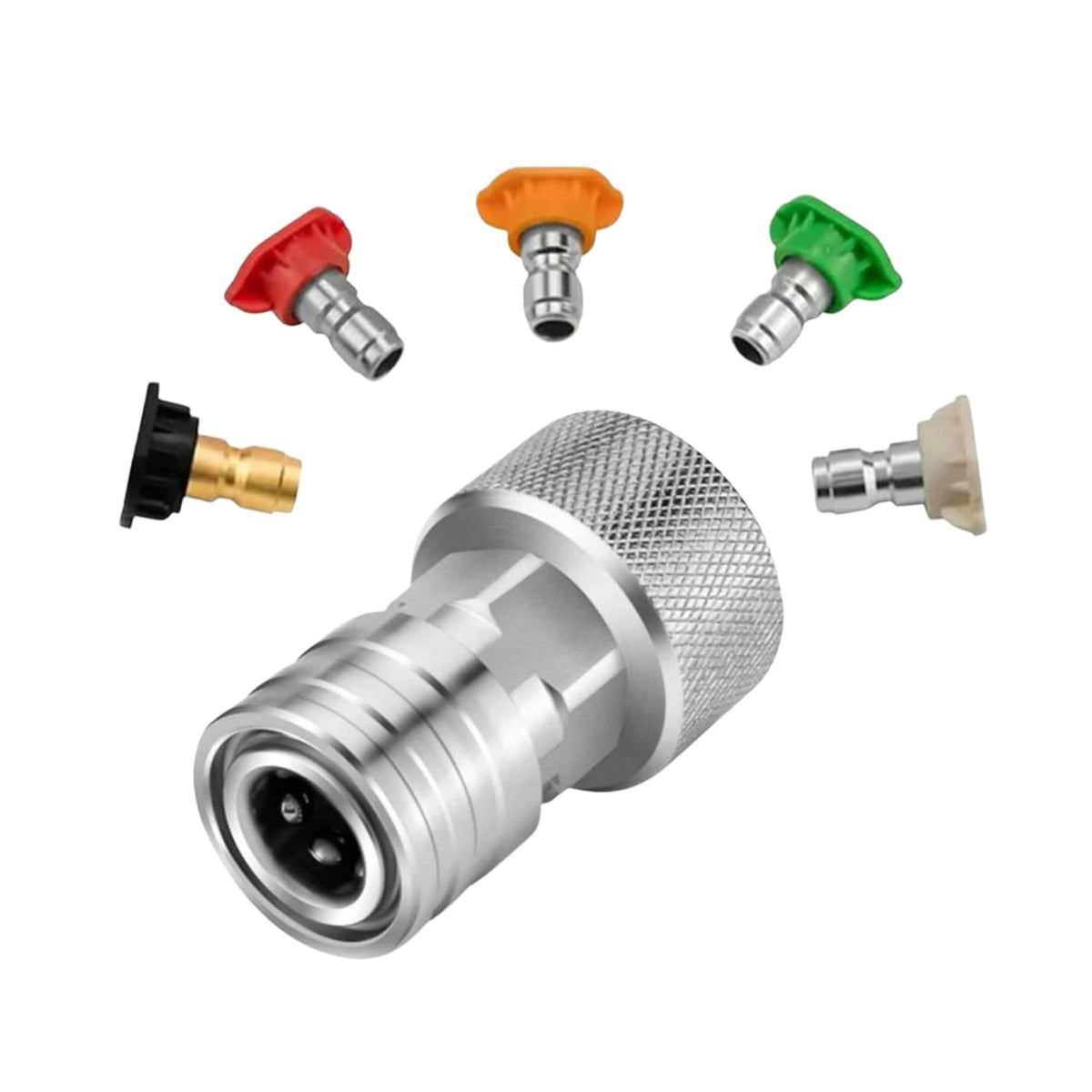 Garden Hose to Pressure Washer Quick Connect Kit 3/4" GHT 1/4" Adapter 5 Nozzles