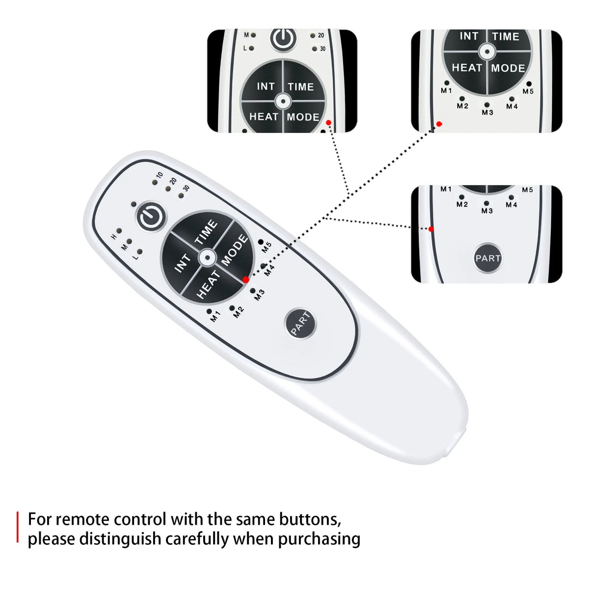 8-pin Female Plug DN-34C 6 Button Heat & Vibration Remote Controller