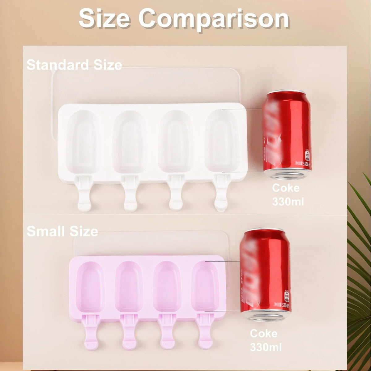 3 Set Popsicles Molds with Lids and 100 Pcs Wooden Standard Size, White