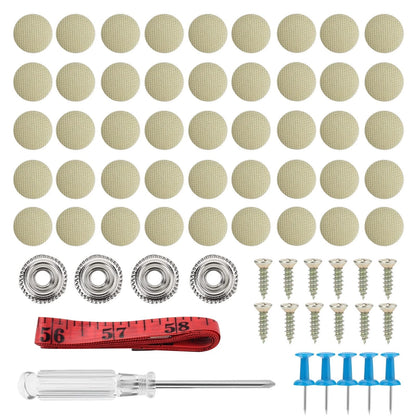 202 Pieces Car Roof Headliner Repair Button Kit, Ceiling Fabric Beige