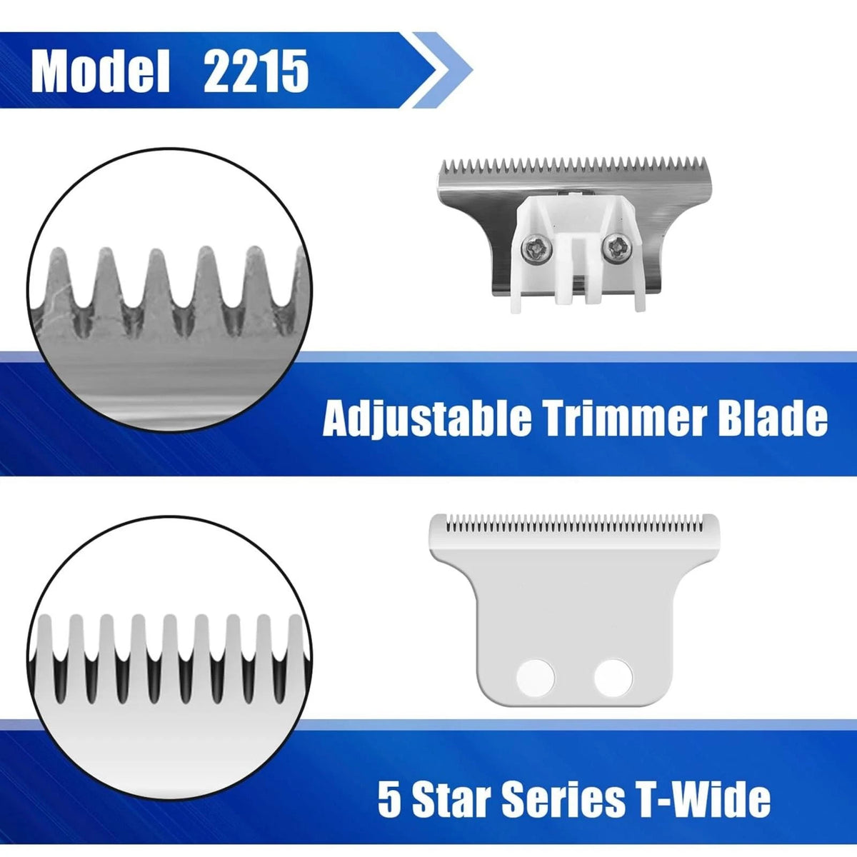 Silver 8101 T Wide Blade Replacement T-Blade Trimmers For Wahl Detailer E