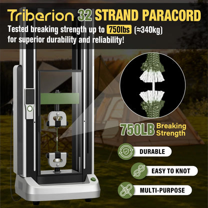TRIBERION Paracord Rope 750 lb - 1000ft / 500ft / 200ft / 100ft, Army Green