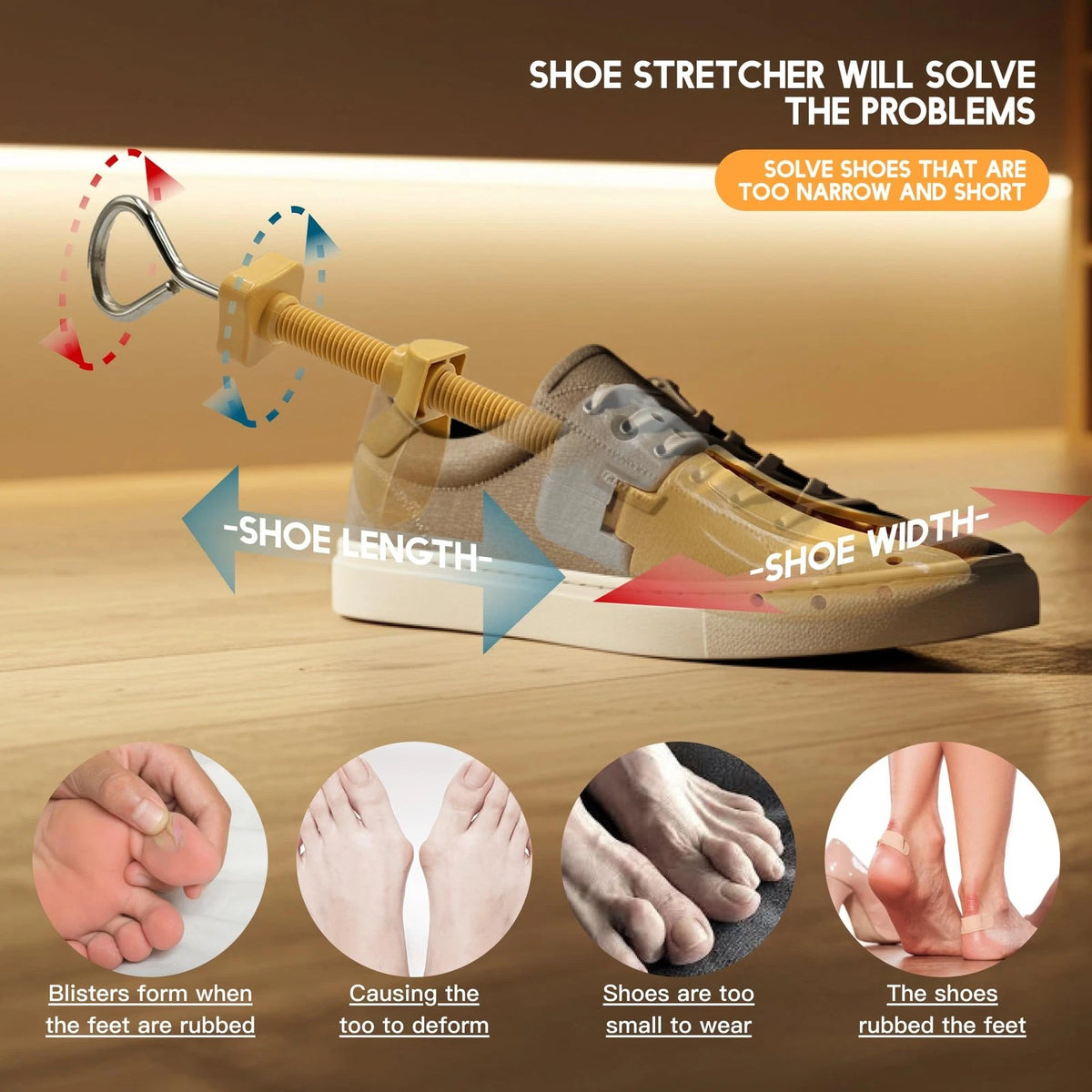 JJDPARTS Shoe Stretcher Women and Men,Pair L S, L (for Men Size Us 8-13)