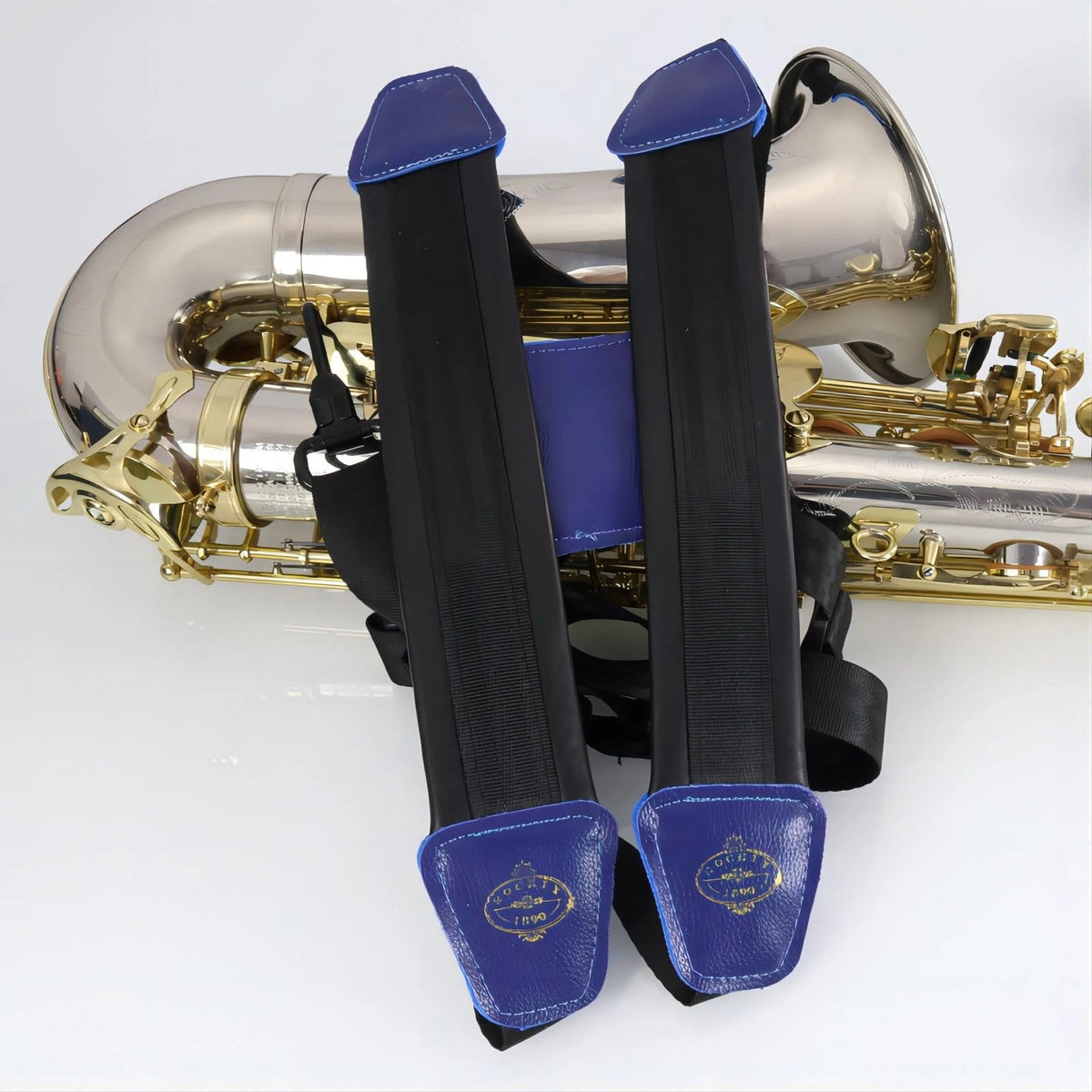 Saxophone Sax Black Double Shoulder Strap for Baritone middle size, black