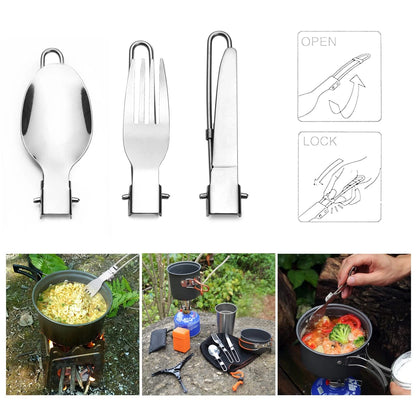 Odoland Camping Cookware Stove Set with 1.2L/0.6L Pot and Standard, Orange