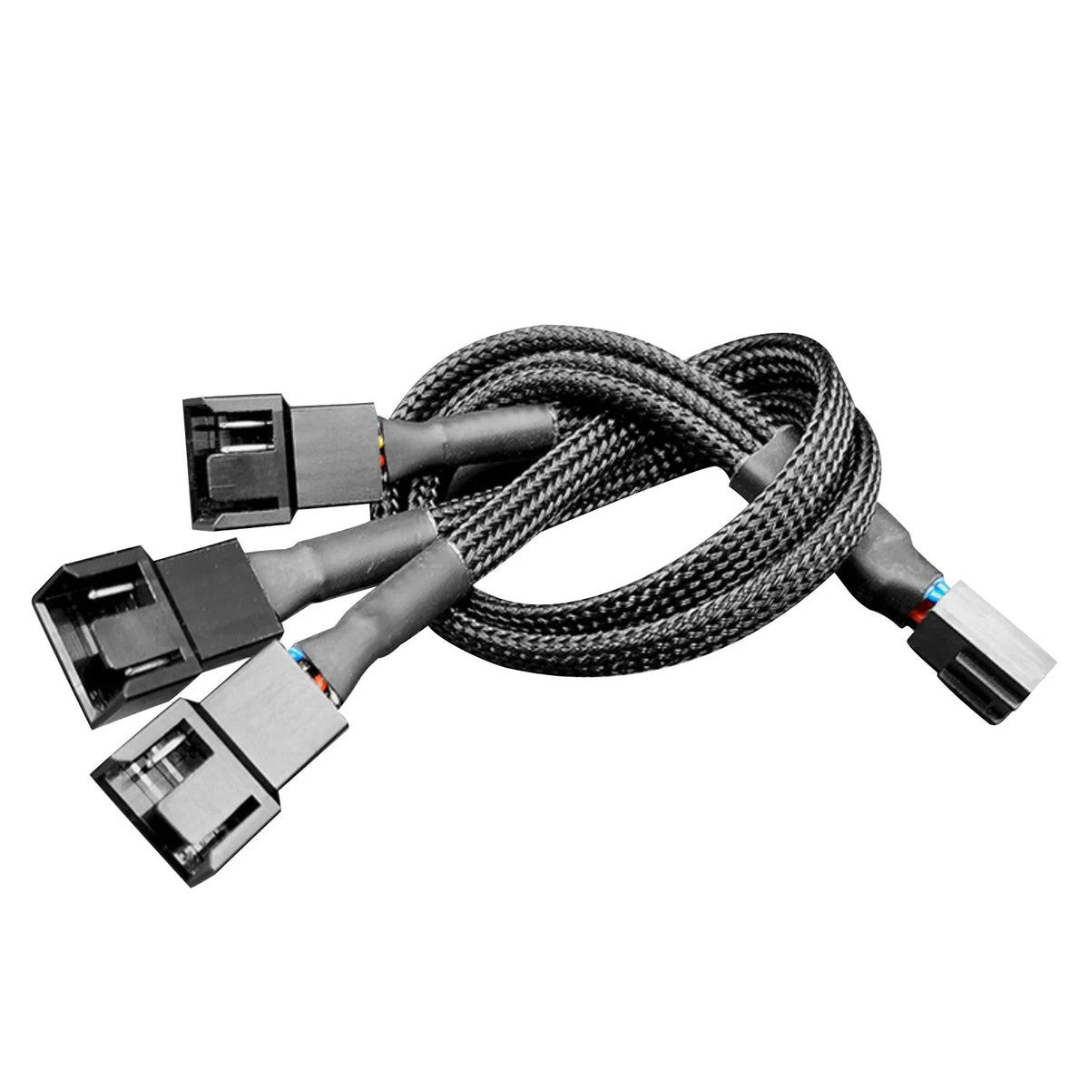 Female-to-Male 4 Pin 1 to 3 Way Cooling Fan Water Cooling PWM Fan Adapter