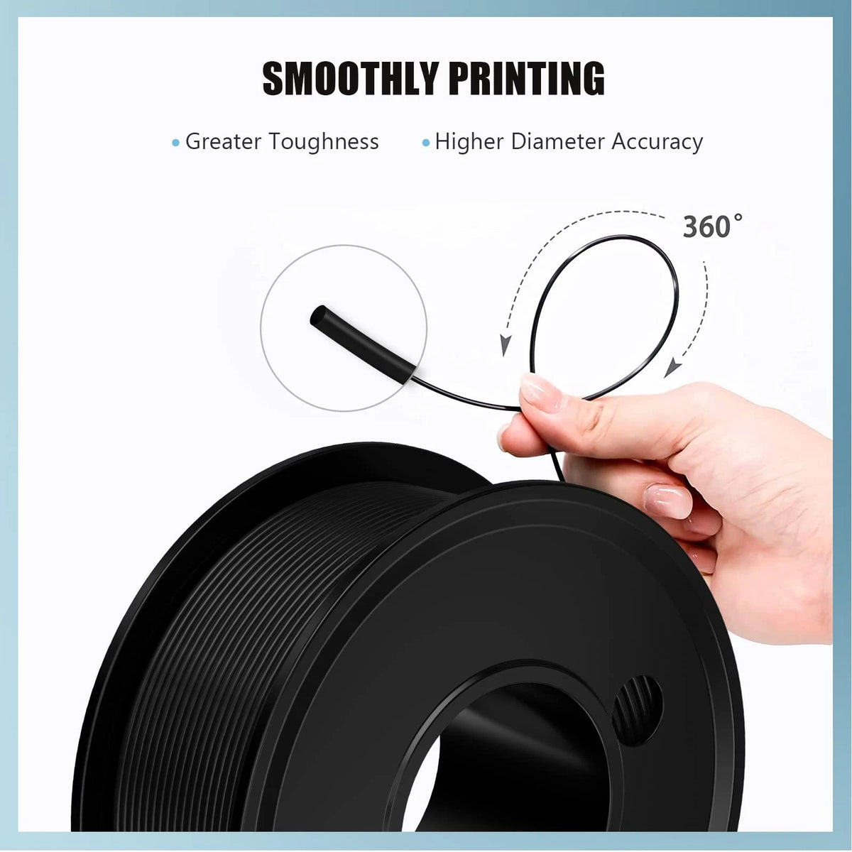 Haosegd 3D Printer Filament PLA 1.75mm 1.75 MM, White Black Red Blue Yellow