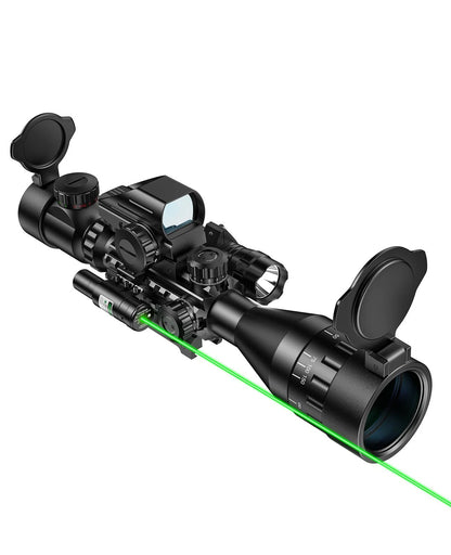 MidTen 4-16x50 AO Hunting Rifle Scope Dual Illuminated Optics & Green