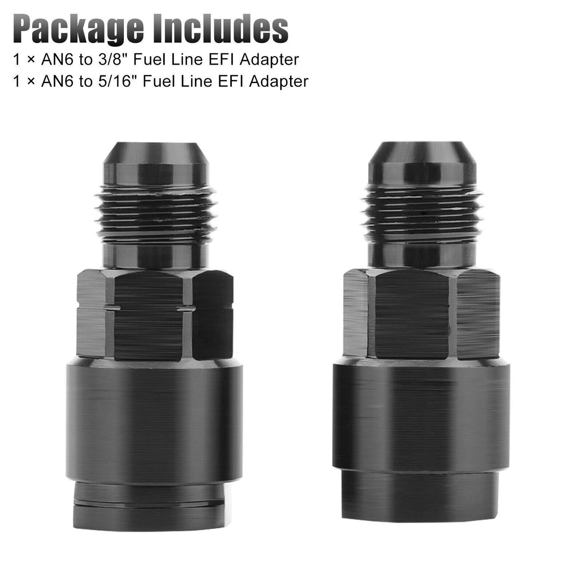 2pcs 6AN Male to 3/8"& 5/16" Hardline Tube Fuel Line Fitting Compression Adapter