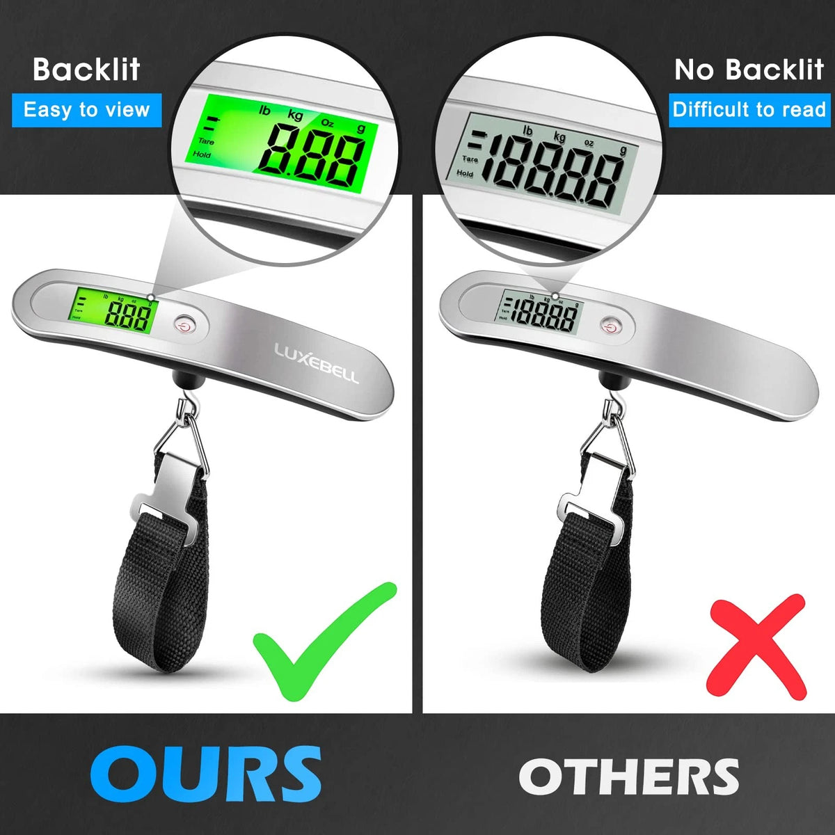 Digital Luggage Scale Vacation Travel Essentials Accessories One_Size, Silver