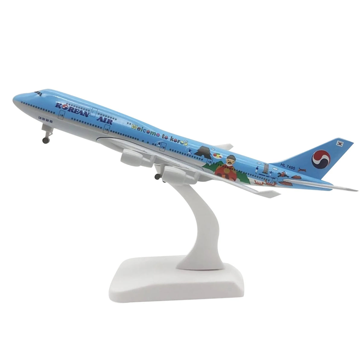 1:350 Diecast Alloy Korean Air Aircraft B747 Airplane Simulation Model Display