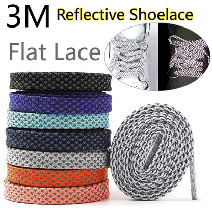 DELELE 2 Pairs Reflective Shoelace Flat Black 63 inch (160CM), 02
