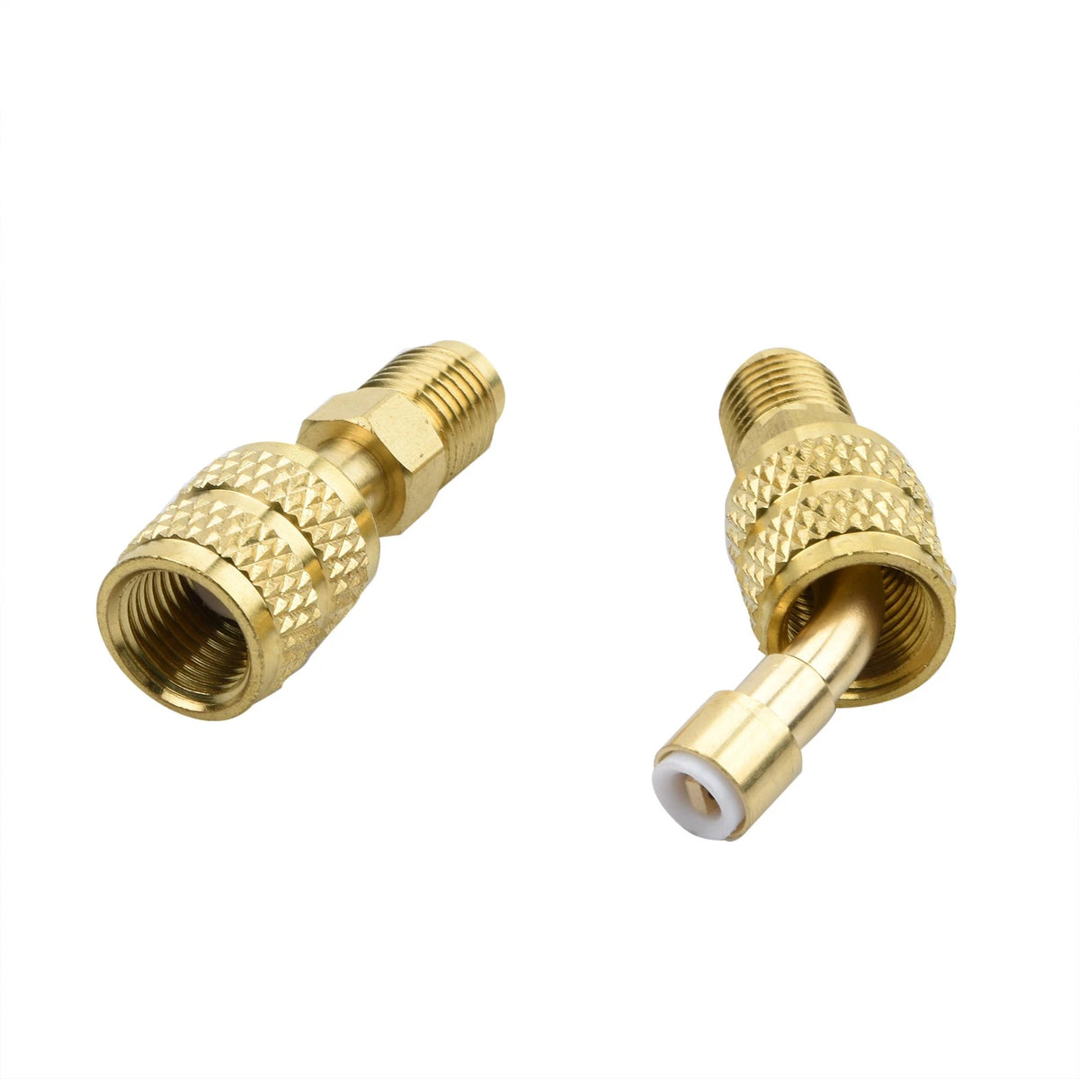 Straight & 45° Adapter Set R410A 5/16 to 1/4 SAE Brass for Air Conditioner