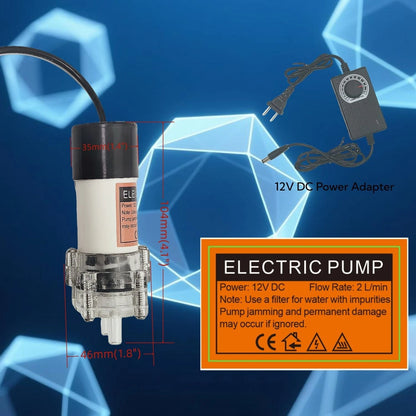 Food Grade Electric Water Transfer Pump, 110V Adjustable Flow Black and Clear