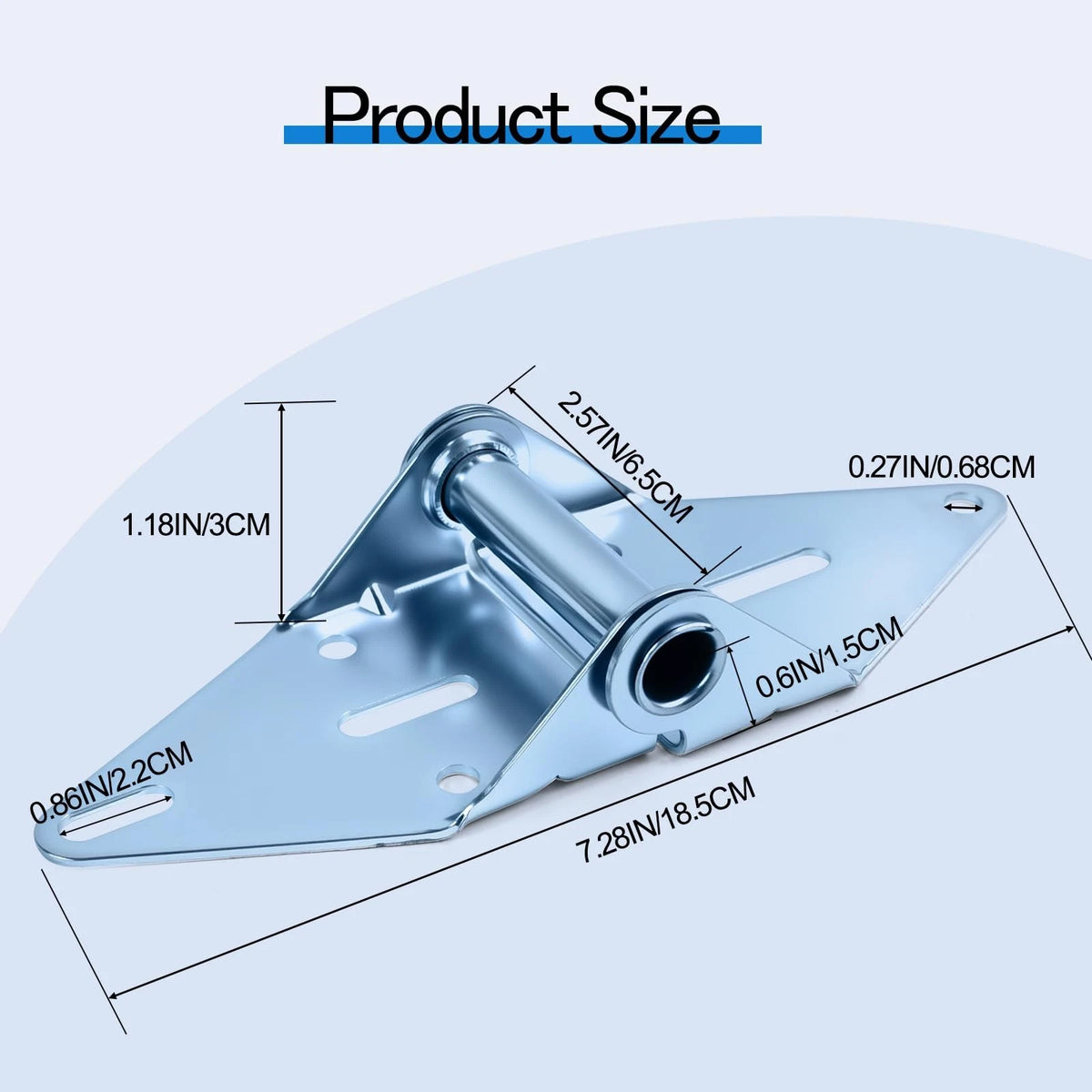 Upgrade 2-Pack Garage Door Hinges #1, 14 Gauge Galvanized Steel Heavy Silver