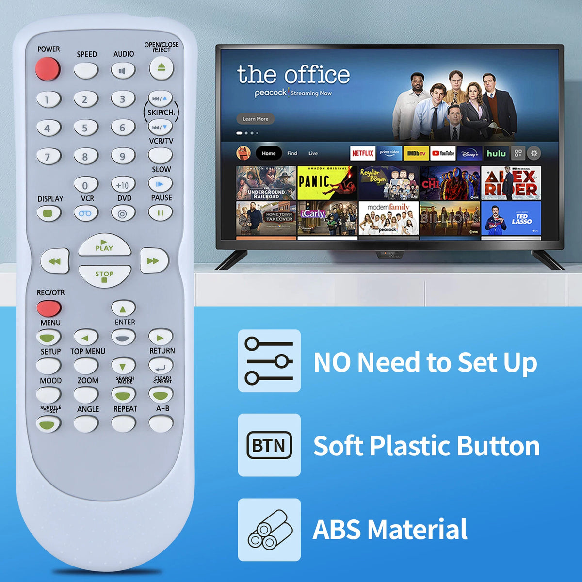 NB177 Remote Control For Sylvania DVD VCR Player DVC865F DVC865G SRDD495