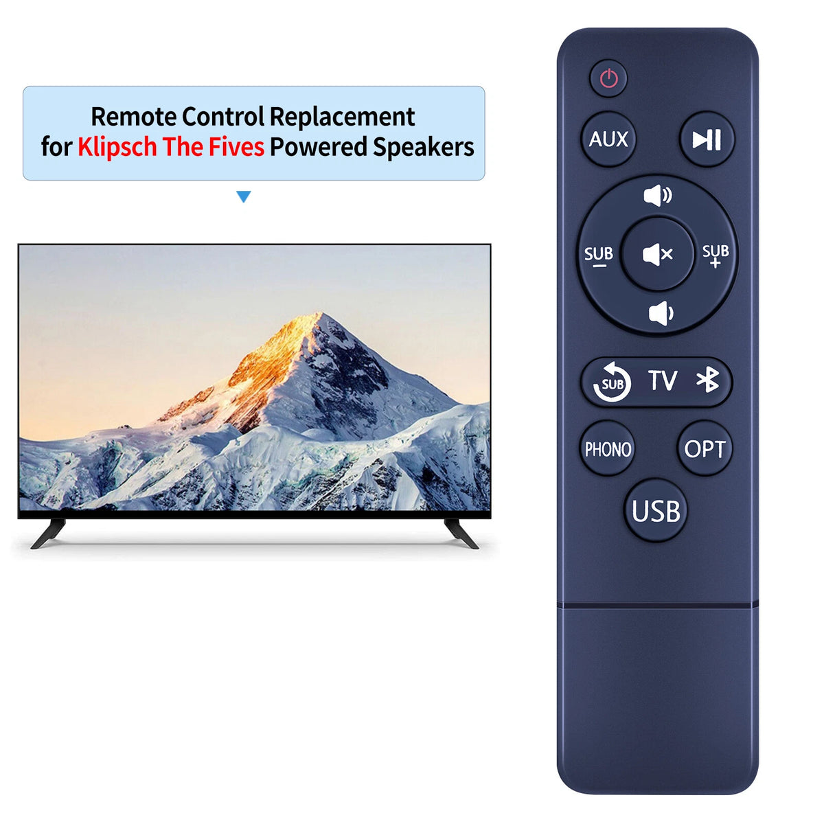 Replacement Remote Control Compatible For Klipsch The Fives Powered Speakers