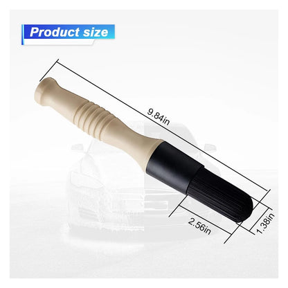 Car Parts Washer Brush, Bullet Head 9.84 × 1.38 inch, Beige/Black