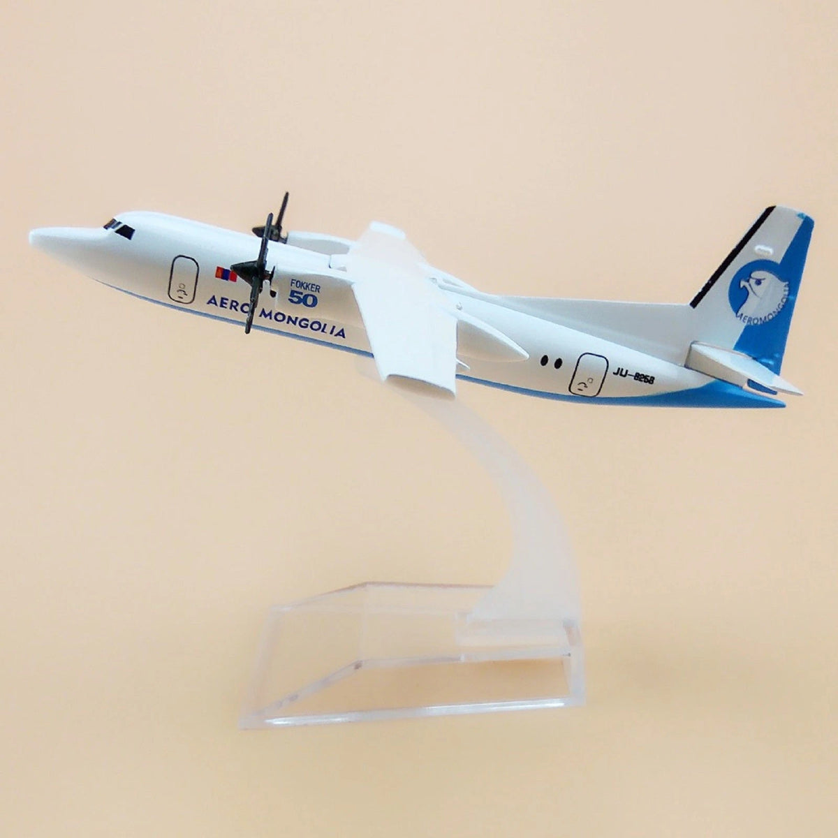 1/400 Scale Aircraft Mongolia Fokker 50 FK-50 Alloy Plane Model Display Gift g