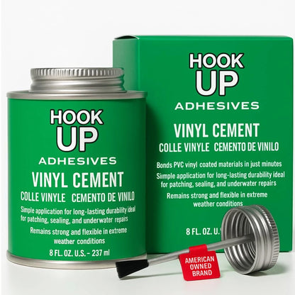 HOOK UP Vinyl Cement – Waterproof Pool Liner Repair Glue for 8 oz, Clear
