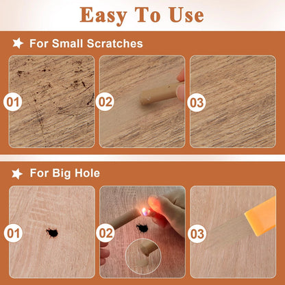 Anglekai 16PCS Furniture Repair Kit, Colorful Wood Filler Stick