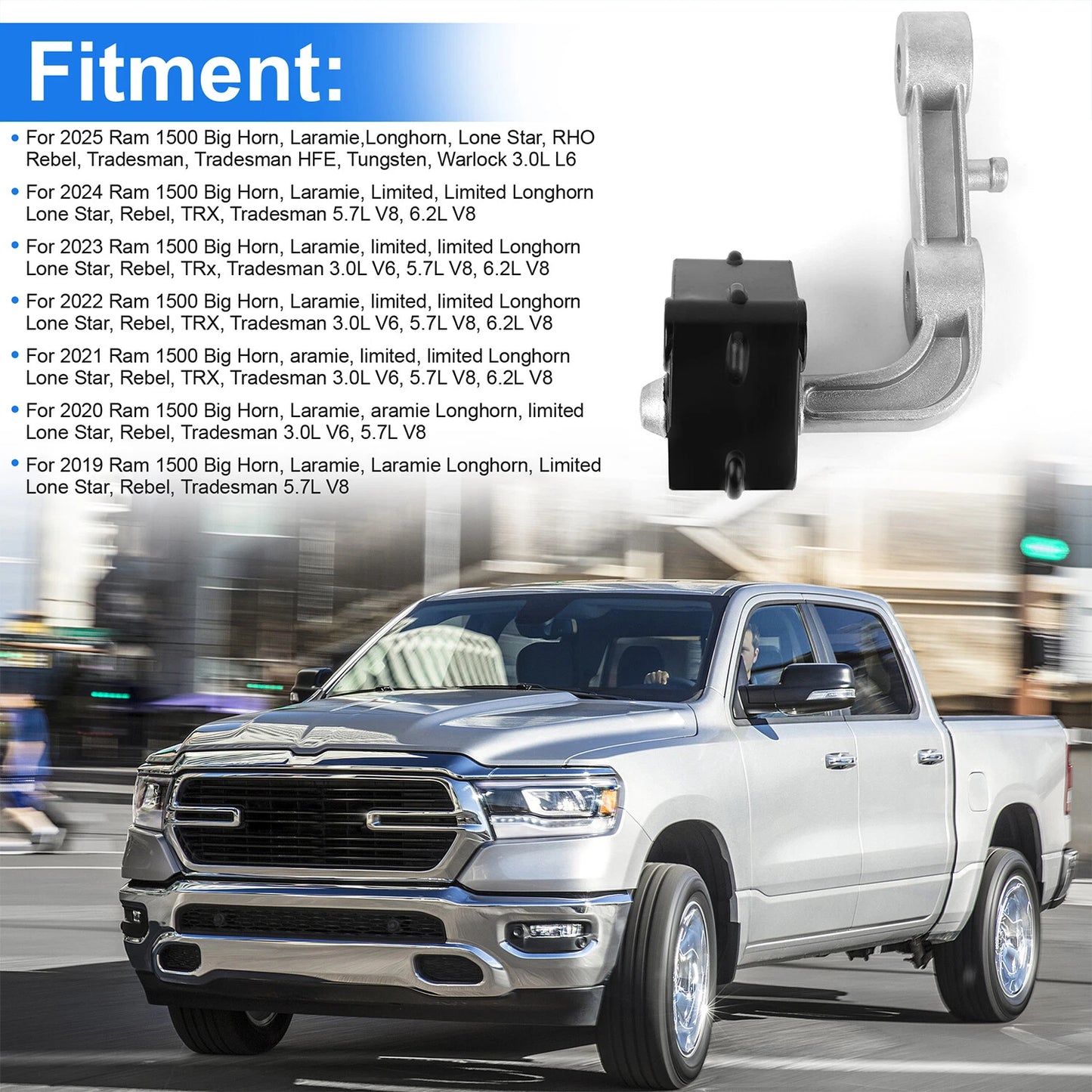 Exhaust Bracket Isolator Set For Ram 1500 2019-2025 68275662AB 68275662AA