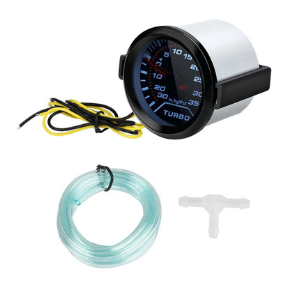 Universal 2" 52mm Turbo Boost Gauge 0-35 PSI Pressure Meter Black Bezel Red