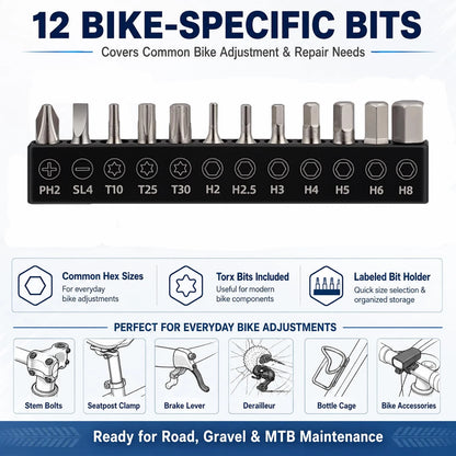 Bike Roadside Repair Kit with Mini Ratchet Tool, Chain Breaker and CO2...
